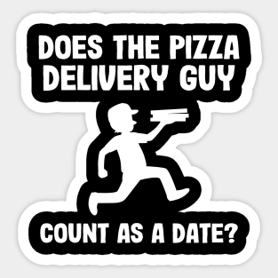 Funny Pizza Delivery Guy Anti Valentine´s Day Gift Sticker